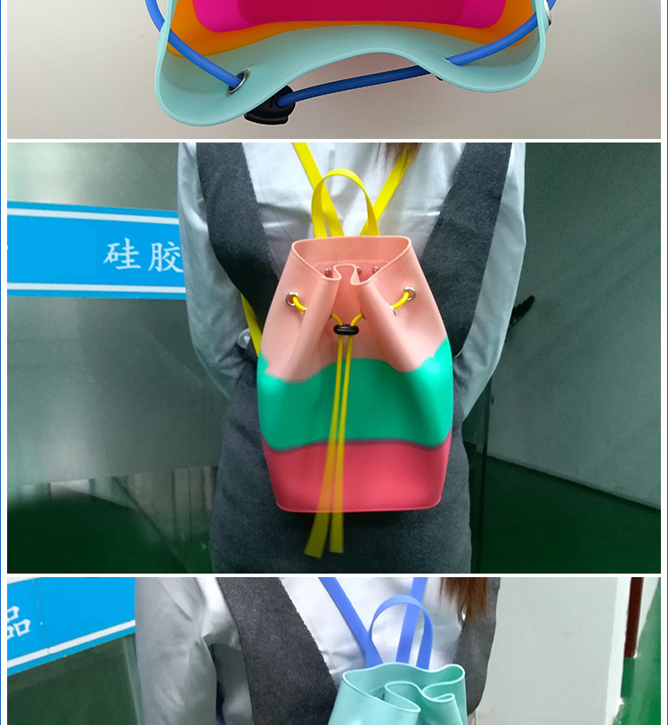 硅膠雙肩包,女士雙肩小背包,撞色糖果色硅膠背包 硅膠雙肩包,女士雙肩小背包,撞色糖果色硅膠背包